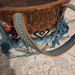 Bohemian Embroidered Tote Bag with Fringe